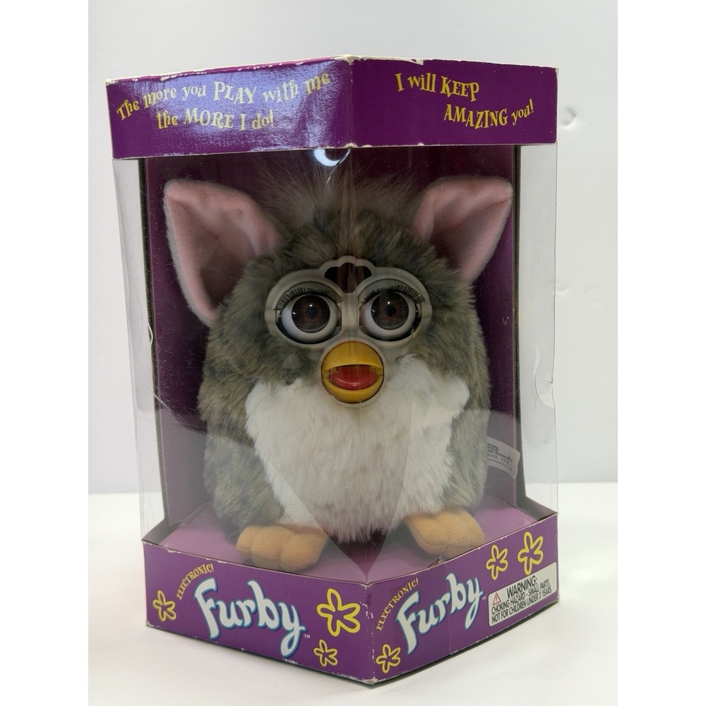 1998 Tiger Electronics Furby Model 70-800 Grey White Vintage New In Box